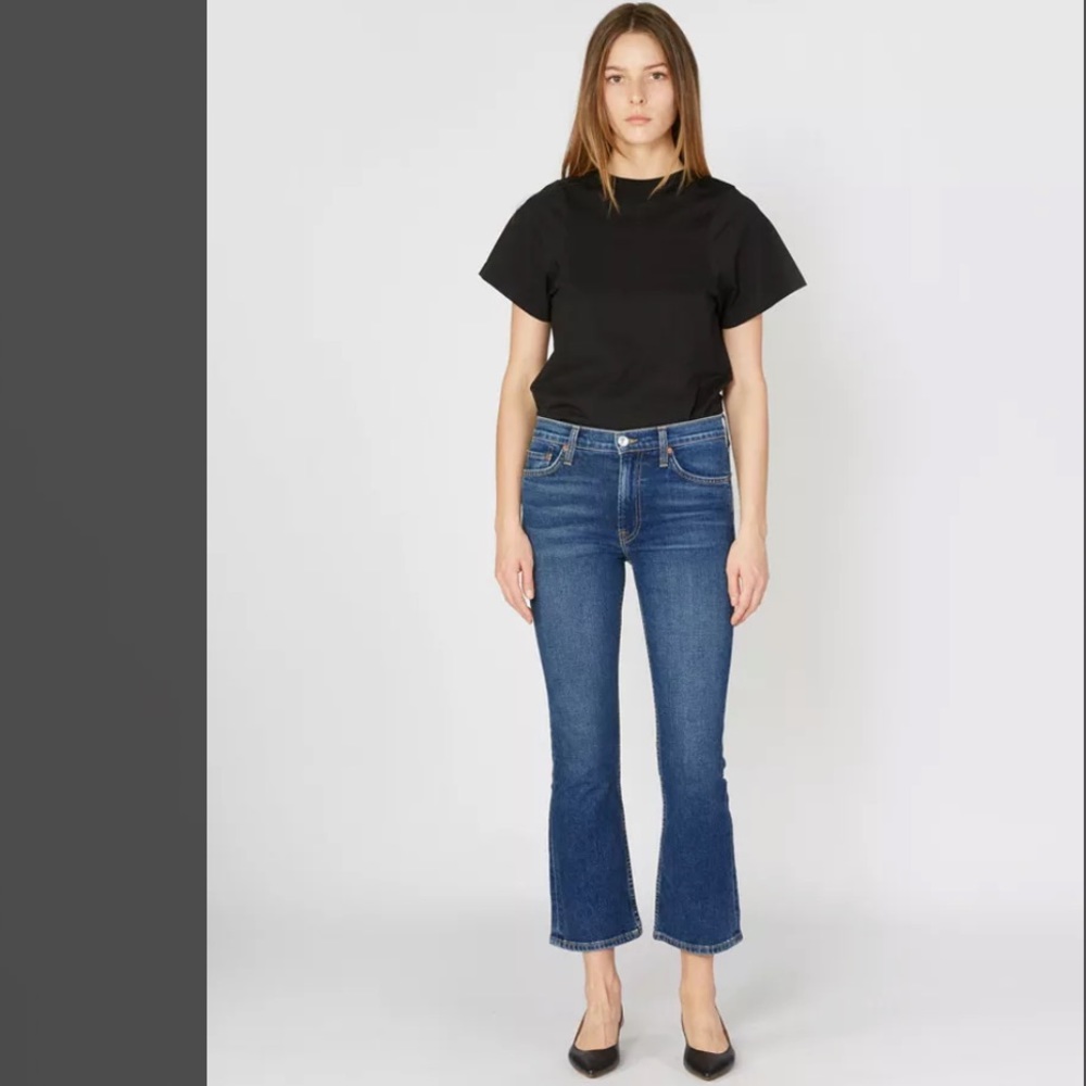 RE/DONE Originals Mid Rise Kick Flare in Mid 70's Wash